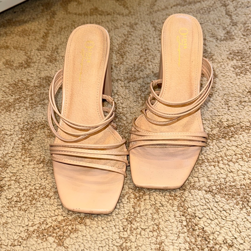 Beige Strappy Heels